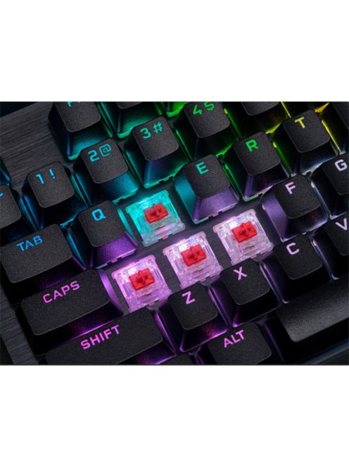 CORSAIR Vezetékes Billentyűzet Gaming, K70 RGB PRO, Mechanikus, CHERRY MX Red switch, Alumínium keret, US, szürke