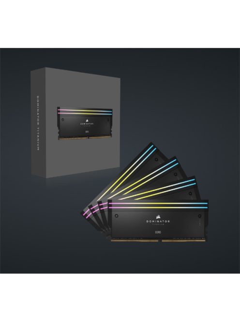 CORSAIR Memória DOMINATOR TITANIUM RGB DDR5 64GB 4800MHz CL36, INTEL (Kit of 4), fekete
