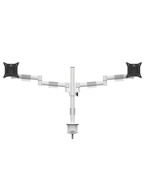 MULTIBRACKETS Asztali konzol (2 képernyős), M VESA Deskmount Officeline Dual White (15-30", max.VESA: 100x100 mm, 8 kg)