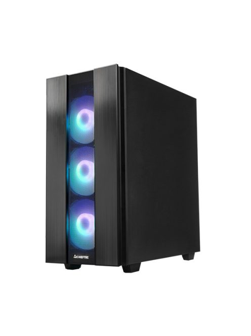 CHIEFTEC Ház Gaming Hunter2 GS-02B-OP ATX, RGB Vezérlővel, 4xRGB Ventillátor, Tápegység nélkül, Fekete