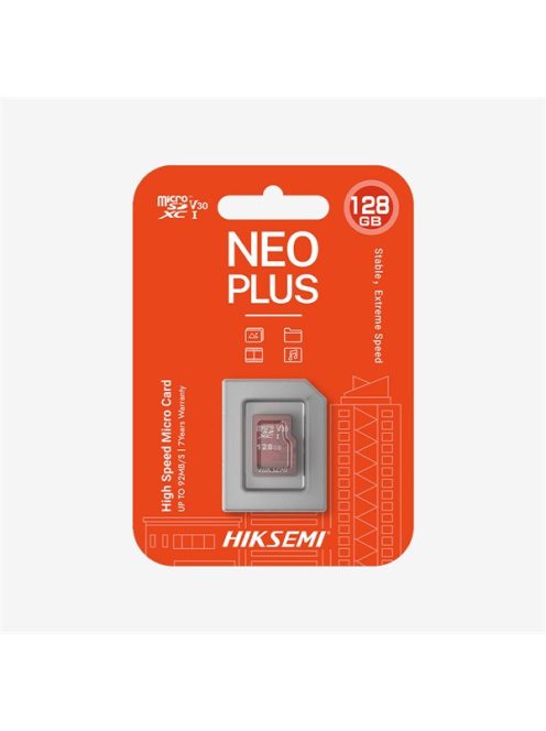 HIKSEMI Memóriakártya MicroSDXC 128GB Neo Plus CL10 95R/50W V30 (HIKVISION)