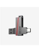 HIKSEMI Pendrive 32GB E307C U3 "Dual Slim" USB 3.2/Type-C, Szürke (HIKVISION)