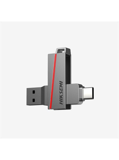 HIKSEMI Pendrive 128GB E307C U3 "Dual Slim" USB 3.2/Type-C, Szürke (HIKVISION)