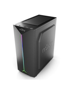   NJOY Ház Midi ATX ANIL Tápegység nélkül, USB2.0+3.0, Fekete RGB