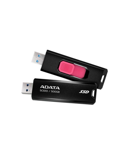 ADATA SSD Külső USB 3.2 500GB SC610, Fekete/Piros