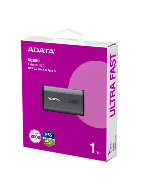 ADATA SSD Külső USB 3.2 1TB SE880 Elite, Szürke