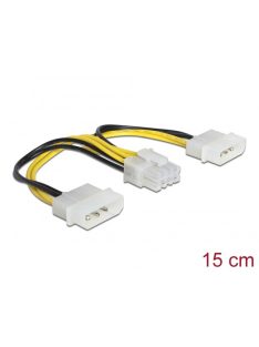   DELOCK Tápkábel 2x 4 pin Molex male > 8 pin EPS male 15cm