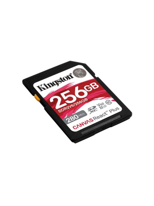 KINGSTON Memóriakártya SDXC 256GB Canvas React Plus UHS-II 280R/150W U3 V60