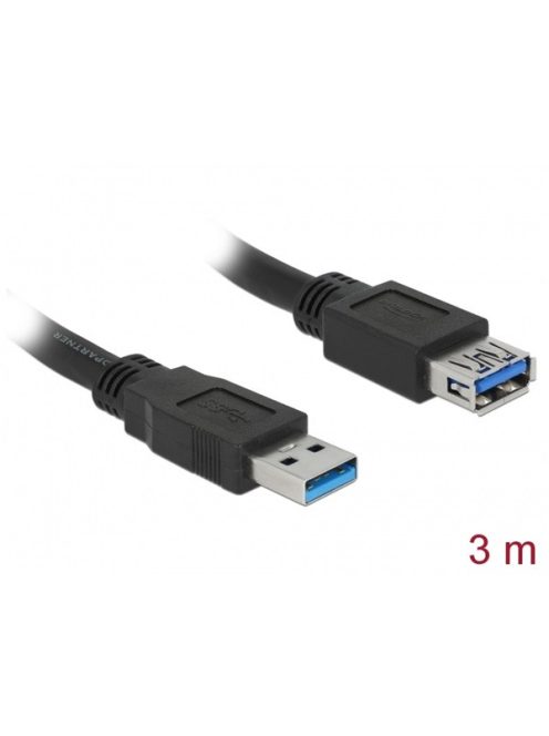 DELOCK kábel USB 5 Gbps Type-A male / female hosszabbító 3m fekete