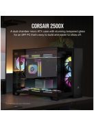 CORSAIR Ház 2500X, Tápegység nélkül, Edzett Üveg, fekete