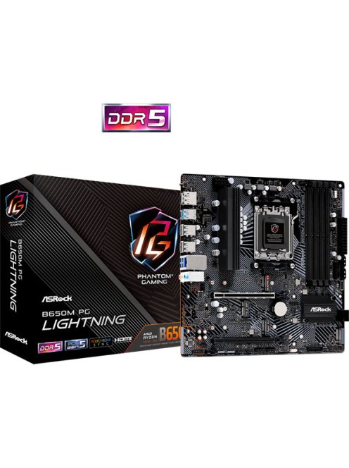 ASROCK Alaplap AM5 B650M PG LIGHTNING AMD B650, mATX