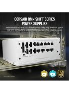 CORSAIR Tápegység Moduláris, RM1000x Shift White, 1000W, 14cm, 80+ Gold