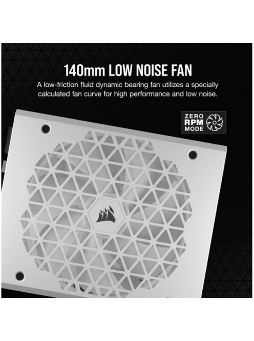CORSAIR Tápegység Moduláris, RM1000x Shift White, 1000W, 14cm, 80+ Gold