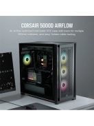 CORSAIR Ház 5000D AIRFLOW, Tápegység nélkül, Edzett Üveg, fekete