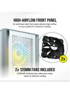 CORSAIR Ház 4000D AIRFLOW, Tápegység nélkül, Edzett Üveg, fehér