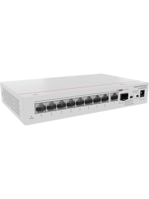 Huawei eKit Switch 8x1000Mbps (124W POE+) + 1x1000Mbps Uplink + 1x1GE (SFP), Nem menedzselhető, Asztali - S110-8P2ST