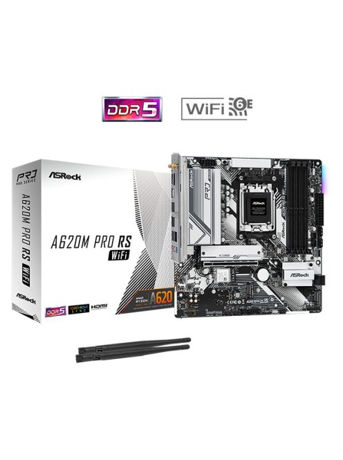 ASROCK Alaplap AM5 A620M PRO RS WIFI AMD A620, mATX