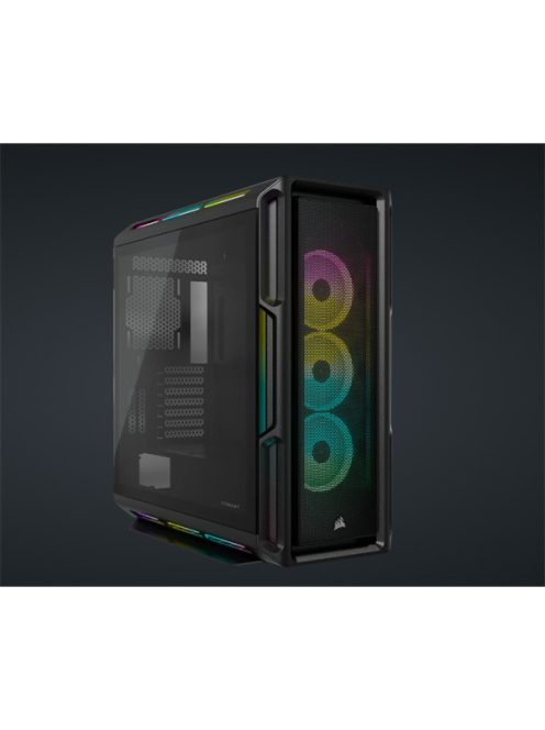 CORSAIR Ház iCUE 5000T RGB, 3xLL120 RGB Ventillátorral + Commander Core XT, Tápegység nélkül, Edzett Üveg, fekete