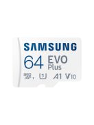 SAMSUNG Memóriakártya, EVO Plus microSDXC kártya, 64GB, UHS-I, U1, V10, A1, + SD Adapter, R160/W