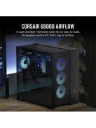 CORSAIR Ház 6500D AIRFLOW Dual Chamber, Tápegység nélkül, Edzett Üveg, fekete