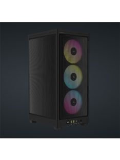   CORSAIR Ház 2000D RGB AIRFLOW Mini-ITX, 3xAF120 RGB SLIM Ventillátorral, SFX Tápegység nélkül, Edzett Üveg, fekete