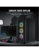 CORSAIR Ház 7000D AIRFLOW, 3x140mm Ventillátorral, Tápegység nélkül, Edzett Üveg, fekete