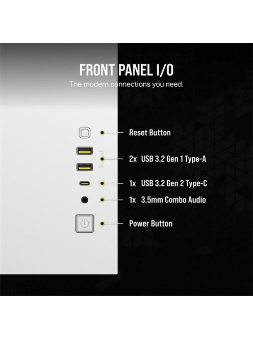 CORSAIR Ház iCUE LINK 2500X RGB Dual Chamber, 2xRX120 RGB Ventilátor, Tápegység nélkül, Edzett Üveg, fehér