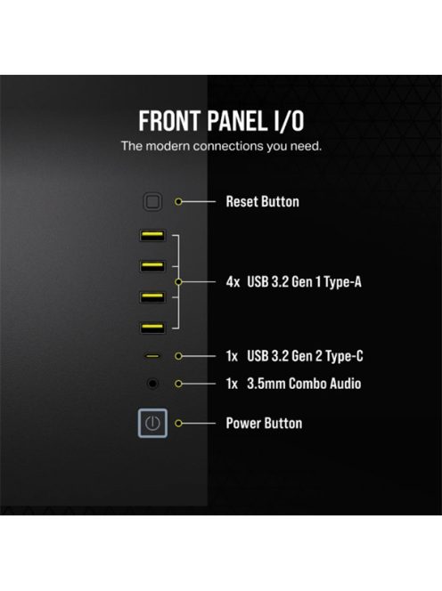 CORSAIR Ház 6500X Dual Chamber, Tápegység nélkül, Edzett Üveg, fekete