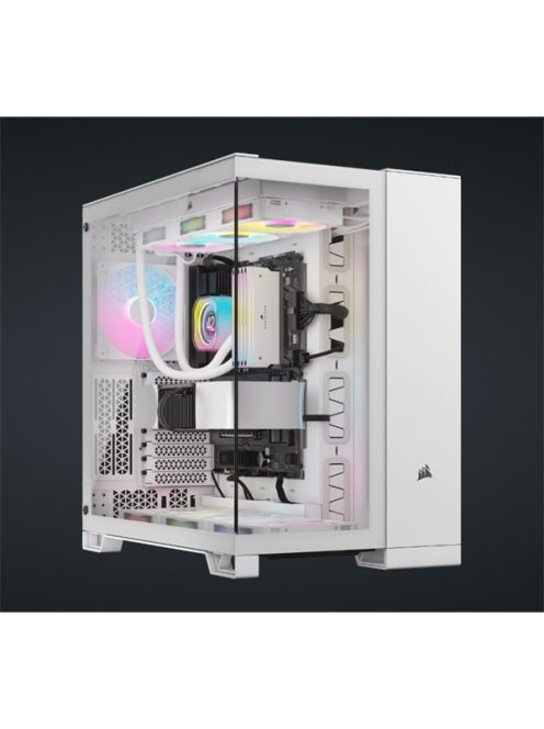 CORSAIR Ház 6500X Dual Chamber, Tápegység nélkül, Edzett Üveg, fehér