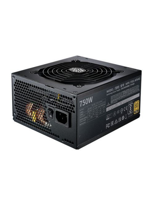 COOLER MASTER Tápegység Moduáris MWE GOLD 750 V2 ATX 3.0 READY, 750W, 12cm, 80+ Gold