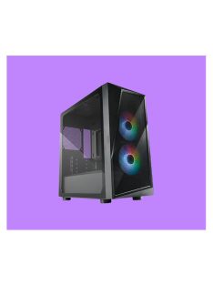   COOLER MASTER Ház Mini Tower CMP 320, 2x ARGB Ventilátor, Tápegység nélkül, fekete