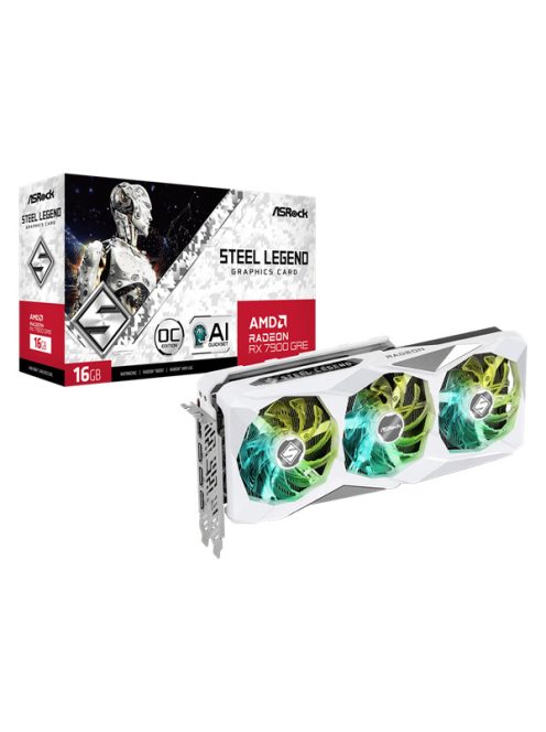 ASROCK Videokártya PCI-Ex16x AMD RX 7900 GRE STEEL LEGEND 16GB DDR6 OC