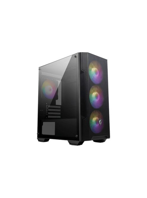 MSI Ház Micro ATX FORGE M100A, 4xA-RGB ventilátor, Tápegység nélkül, üvegfalú, fekete