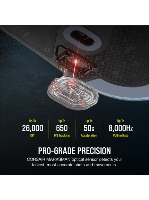 CORSAIR Vezetékes Egér Gaming, M75 RGB, Ultra-könnyű, RGB Világítás, 26000dpi, fekete