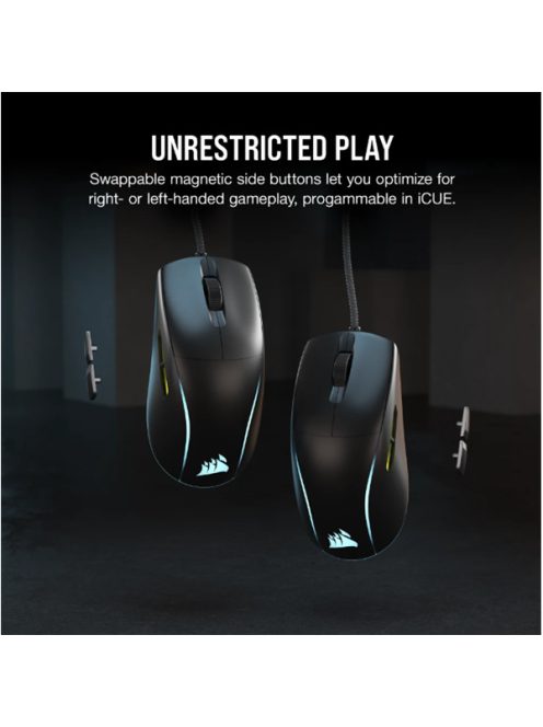 CORSAIR Vezetékes Egér Gaming, M75 RGB, Ultra-könnyű, RGB Világítás, 26000dpi, fekete