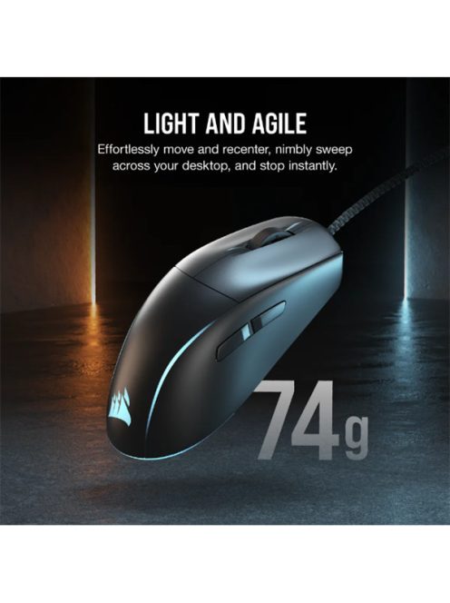 CORSAIR Vezetékes Egér Gaming, M75 RGB, Ultra-könnyű, RGB Világítás, 26000dpi, fekete