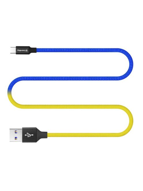 COLORWAY Kábel, USB - Type-C (national) 2.4A 1m blue yellow (CW-CBUC052-BLY)