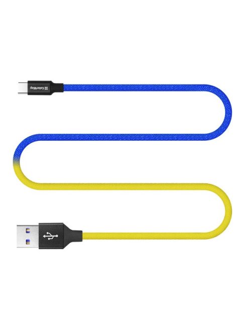 COLORWAY Kábel, USB - Type-C (national) 2.4A 1m blue yellow (CW-CBUC052-BLY)