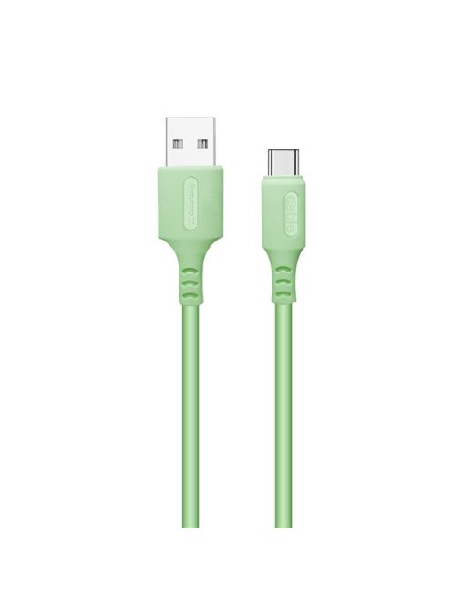COLORWAY Kábel, USB to Type-C cable (soft silicone) 2.4A 1m green (CW-CBUC042-GR)