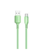 COLORWAY Kábel, USB to Type-C cable (soft silicone) 2.4A 1m green (CW-CBUC042-GR)