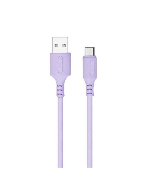 COLORWAY Kábel, USB to Type-C cable (soft silicone) 2.4A 1m lila (CW-CBUC044-PU)