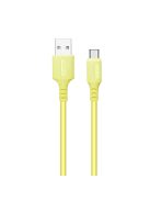 COLORWAY Kábel,  USB to Type-C (soft silicone) 2.4A 1m sárga