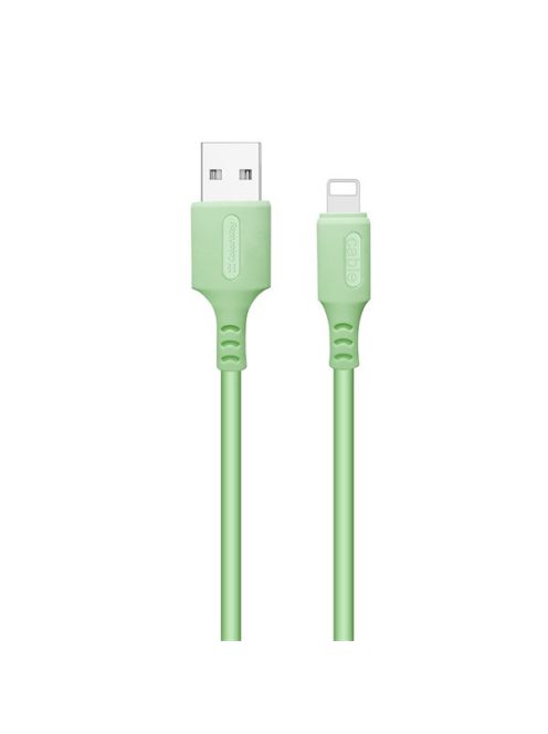 COLORWAY Kábel, USB - Apple Lightning (soft silicone) 2.4A 1m green (CW-CBUL042-GR)