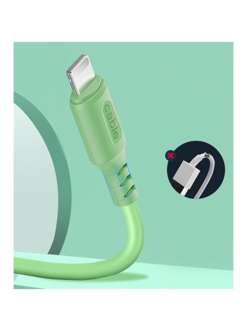 COLORWAY Kábel, USB - Apple Lightning (soft silicone) 2.4A 1m green (CW-CBUL042-GR)