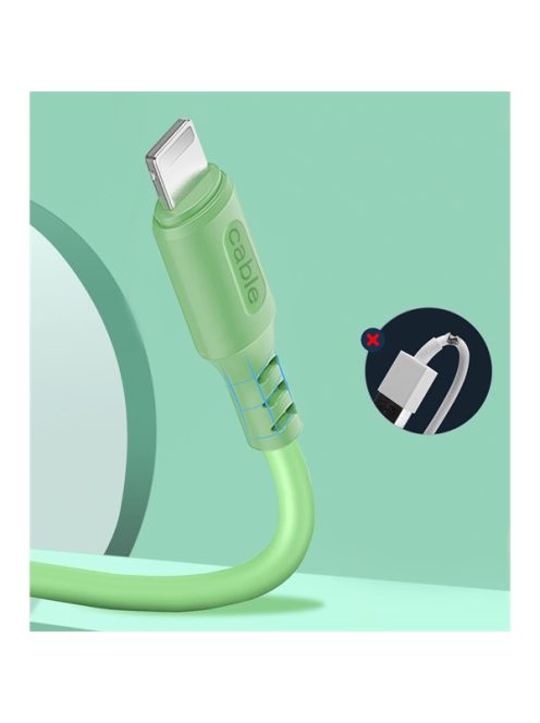 COLORWAY Kábel, USB - Apple Lightning (soft silicone) 2.4A 1m green (CW-CBUL042-GR)