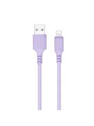 COLORWAY Kábel, USB - Apple Lightning (soft silicone) 2.4A 1m lila (CW-CBUL044-PU)