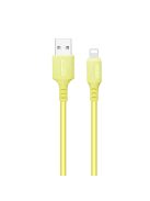 COLORWAY Kábel, USB - Apple Lightning (soft silicone) 2.4A 1m sárga (CW-CBUL043-Y)