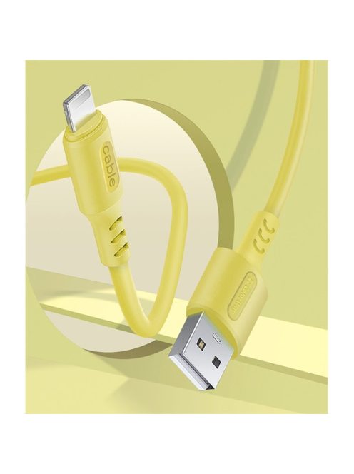 COLORWAY Kábel, USB - Apple Lightning (soft silicone) 2.4A 1m sárga (CW-CBUL043-Y)