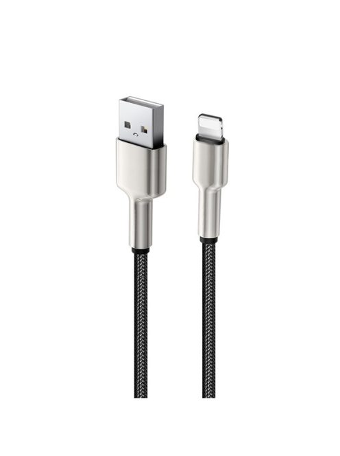 COLORWAY Kábel, USB - Apple Lightning (head metal) 2.4A 1m black (CW-CBUL046-BK)