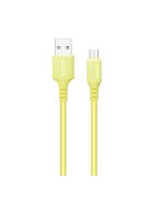 COLORWAY Kábel, USB - MicroUSB (soft silicone) 2.4A 1m sárga